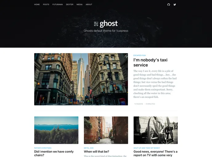 Vuepress Theme Casper screenshot