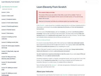 Learneleventyfromscratch.com screenshot