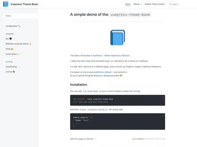 Vuepress Theme Book screenshot