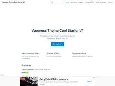 Vuepress Theme Cool Starter screenshot