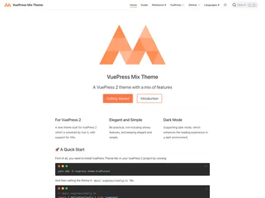 Vuepress Theme Mix screenshot