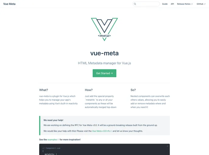 Vue Meta screenshot