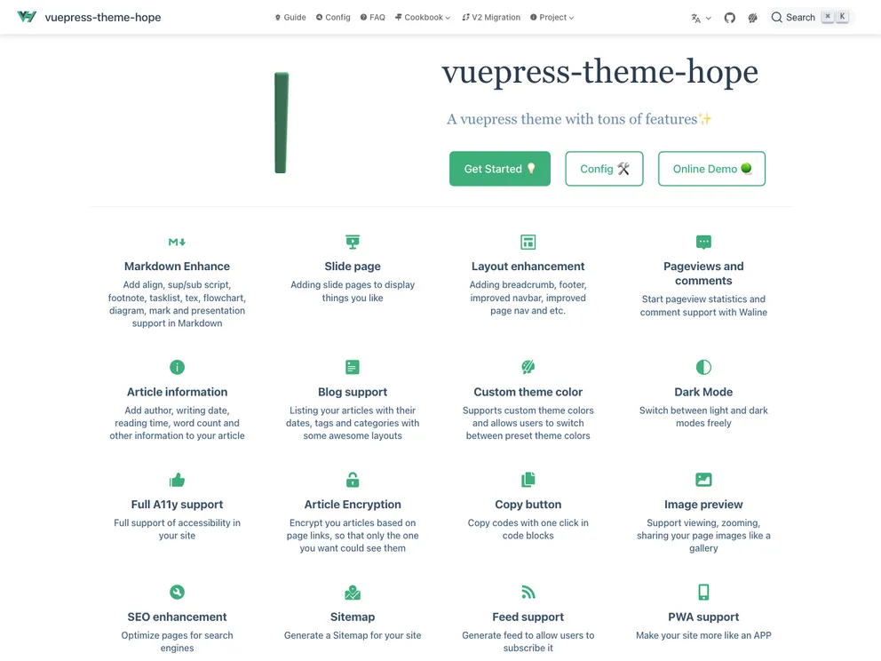 Vuepress Theme Hope screenshot